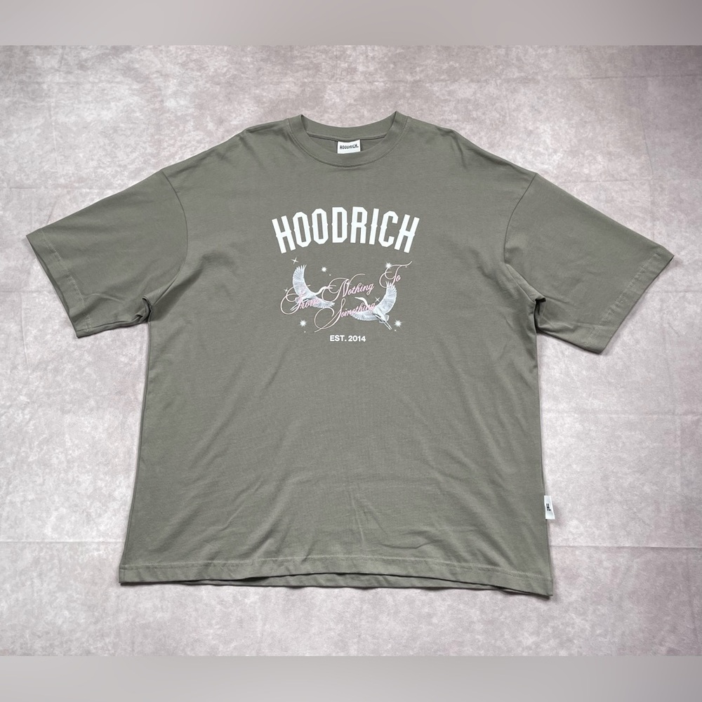 Hoodrich T Shirt Mens M Gray Shadow Angels Streetwear Graphic Box Fit